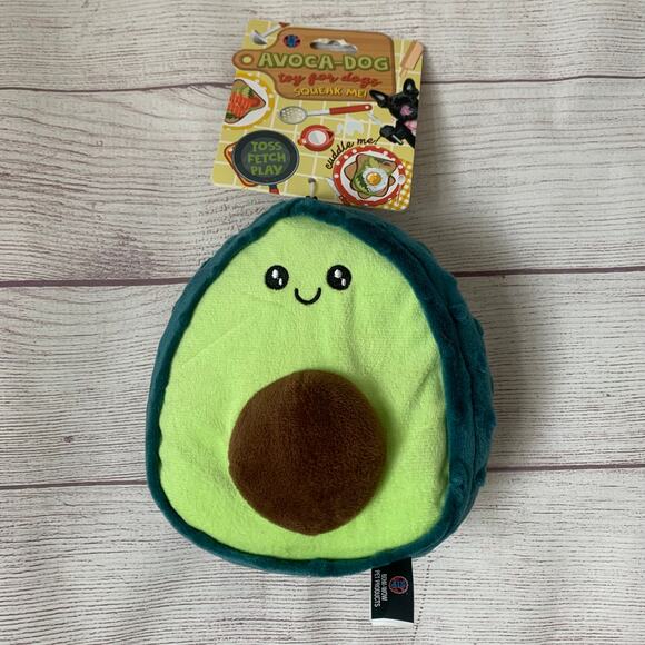 Avocado Dog Toy Avoca-Dog with Squeaker by Bow-Wow Pet Products Toss Fetch Play - Picture 1 of 8